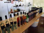 Bottles of liquor lined up in a Mendoza, Argentina winery